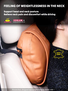 Low MOQ ODM Nappa Leather Car Products Cream Car <b>Pillow</b> <b>Waterproof</b> Car Neck <b>Pillow</b> Customizable Design Seat Cushions & <b>Pillow</b> - Product Image 2