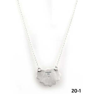 Collier style Southwest en turquoise et argent sterling, motif fleur et chiffres serti clos, chaîne à maillons, bijoux religieux - Product Image 5
