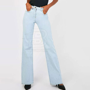 Pantalones vaqueros de mujer de último diseño 2025, estilo recto transpirable ligero con cintura media, estilo único al por mayor - Product Image 6