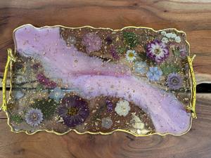 Bandeja de Resina Personalizada de Bajo Costo con Posavasos, Juego de Servicio y Protección Hecho a Mano Duradero para Uso en Mesa - Product Image 3