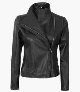 Manteau en molleton tricoté ajusté pour femme, automne-hiver, avec logo personnalisé, veste en cuir véritable respirante, style streetwear, OEM - Product Image 1