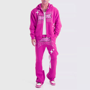 Bouffée imprimée en 3D de logo personnalisé pour les hommes Vêtements de sport Sweat Wear Deux pièces Ensemble de sport vierge pour les hommes Survêtement à impression bouffante - Product Image 4