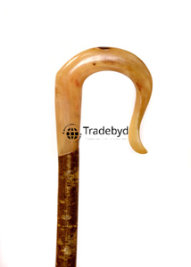 Mango de bastón de cuerno natural para bastones de madera hechos a medida regalo listo Tradebyd - Product Image 4