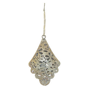 Adorno colgante en forma de hoja con purpurina dorada, decoración de árbol de Navidad de Metal para fiesta de vacaciones, decoración del hogar, regalo - Product Image 3