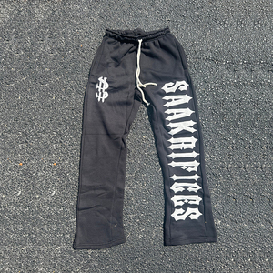 Fabricant personnalisé Pantalon de survêtement délavé Pantalon décontracté Impression bouffante délavée au soleil Pantalon de survêtement évasé délavé à l'acide pour hommes - Product Image 2