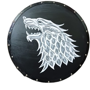 Giochi di natale di <span class=keywords><strong>Thrones</strong></span> Ned Stark oak Dire wolf War scudo di legno Vikings Valhalla Shield Mens medievale Shield - Product Image 1