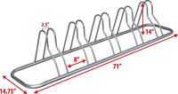 Soporte de Piso para 5 Bicicletas, Ajustable, Metálico, para Almacenamiento en Interiores y Exteriores, para Garaje, Exhibición de Bicicletas