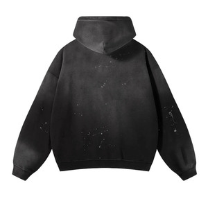 Hip Hop Vintage Acid Wash Sudadera con capucha para hombre Heavyweight 100% algodón Fleece Jersey de gran tamaño Logotipo personalizado Servicio OEM disponible - Product Image 4