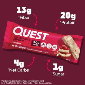 Barres protéinées Quest Nutrition au chocolat blanc et framboise (lot de 12) - Product Image 4