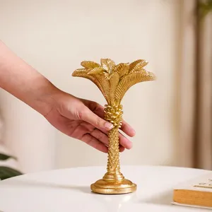 Tree Design Hot Selling Wholesale Price Home Decoration Brass Metal Gold Plated <b>Candle</b> Mold <b>Lantern</b> Metal <b>Candle</b> Votive <b>Holder</b> - Product Image 2