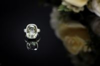 Anillo de Plata de Ley 925 con Amatista Verde Natural en Engaste de Bisel, Sin Níquel, para Bodas y Fiestas, Unisex, para Hombre y Mujer