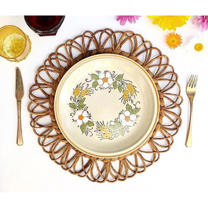 Eco-Friendly Home Decor Sustainable Custom Design Effective Water Hyacinth round <b>Plate</b> Wall Decor - Product Image 3