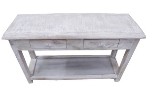 Mesa consola moderna de madera de mango con altura ajustable estable muebles para el hogar para dormitorio comedor sala de estar o uso en apartamento - Product Image 4