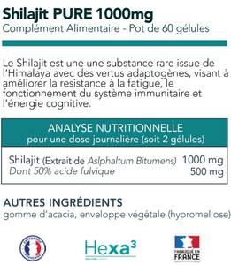 Caja de 60 Cápsulas de Extracto Herbal de Shilajit, 50% Ácido Fúlvico, 30 Días de Apoyo Inmunológico Hexa3 - Product Image 2