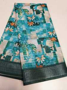 Nueva colección de vestido de algodón suave negro Material seda Color negro Saree con mangas completas Sari de boda para mujeres y niñas - Product Image 5