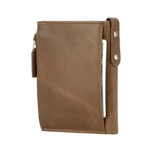 Fancy Traveler-cartera de piel auténtica para hombre, billetera con múltiples bolsillos y cremallera, compra a los mejores precios