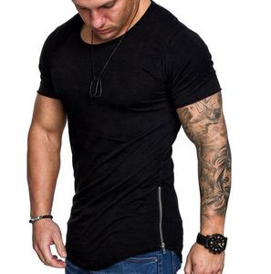 Meilleur T-Shirt Long Homme 100% Coton Logo Personnalisable Vente en Gros Tissu Tissé Sérigraphie Écologique Respirant - Product Image 2