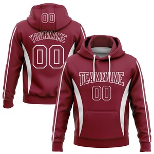 Sudadera CON CAPUCHA DE FÚTBOL cosida personalizada gris carmesí-blanco con impresión personalizada - Product Image 2