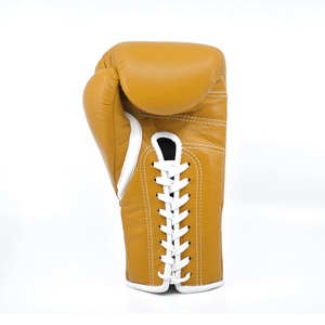 Gants de boxe en cuir classique marron à lacets 14oz 16oz Gants de sparring et gants de frappe de haute qualité - Product Image 6