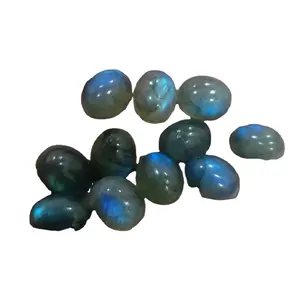 Batu permata labradorite hitam alami cabochon longgar kualitas bagus dengan harga grosir perhiasan India produsen