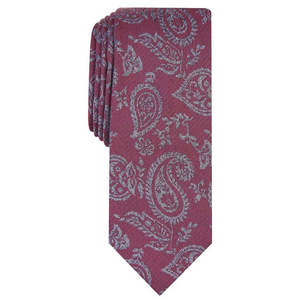 Cravatta sottile da uomo Bar III Glenn Pine Paisley Woven, colore rosso, taglia regolare - Product Image 1