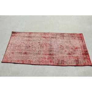 พรมตุรกีขนาดเล็ก 2.3x5 ฟุต พรมวินเทจ พรมลายพรางสีแดง - Product Image 2