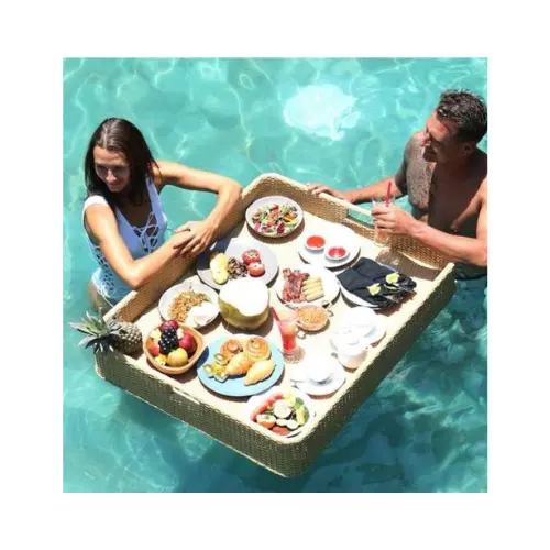 Best choice for Summer Rattan Floating Tray In Swimming Pool Modern Lifestyle 99GD