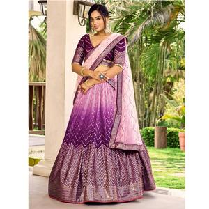 Lehenga choli เสื้อปักพรีเมี่ยมสำหรับผู้หญิงชุดเจ้าสาวชุดอินเดียแบบดั้งเดิมหรูหรา - Product Image 1