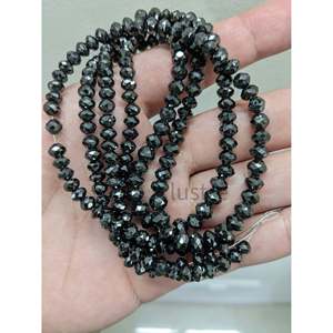 Excellentes perles de diamant noir naturel en fils de 5,3-6,5 mm, diamants en vrac pour la fabrication de bijoux, perles de diamant noir de 5,3-6,5 mm - Product Image 4