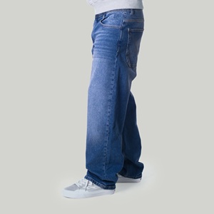 Jeans unisexe à jambe large, taille mi-haute, coupe droite, de luxe, personnalisés pour hommes, 100% coton, séchage rapide, écologiques, vente en gros du fabricant - Product Image 3