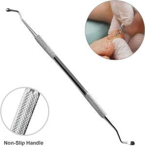 Herramientas de manicura para uñas encarnadas, limas de uñas de doble punta con borde afilado en forma de cuchara, limpiador y recortador de uñas, acero inoxidable de grado quirúrgico - Product Image 4