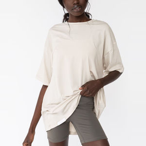 100% coton surdimensionné pas cher Long t-shirt femmes grande taille hauts d'entraînement blanc Tshits femmes Blouses et chemises - Product Image 6