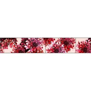 Laura Mysak Floral Art Strip Carreaux de céramique Dosseret Chrysanthèmes Accessoires Carreaux LM2-007 - Product Image 1