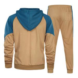 2025 <b>Men's</b> Casual Two Piece Long Sleeve Patchwork Embroidery Color Breathable Hooded Jogger Sports Outdoor Print Logo Tracksuits - Product Image 3