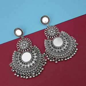 Tip <b>Top</b> Fashions Fine Dangle <b>Earrings</b> Silver Plated Mirror Dangler 1314807A Model - Product Image 1
