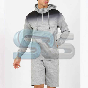 Top qualité hommes sweat à capuche et short ensemble 2 pièces coton polaire décontracté survêtement hommes sweats à capuche hommes Shorts Logo personnalisé Streetwear - Product Image 4