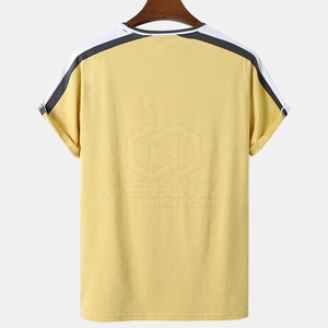 เสื้อยืดผ้าถักสำหรับผู้ชายผ้าคอตตอน/ใยไม้ไผ่ผ้าถักสำหรับใส่กลางแจ้งสีพื้นแห้งเร็ว - Product Image 2
