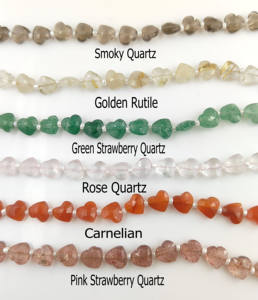 Cuentas de Cuarzo Ahumado de 8-9 mm con Facetas en Forma de Corazón, Hilo de Cuentas para Joyería DIY, Cuentas de Cuarzo Ahumado Natural, 20-22 Cuentas en un Hilo de 8 Pulgadas - Product Image 5