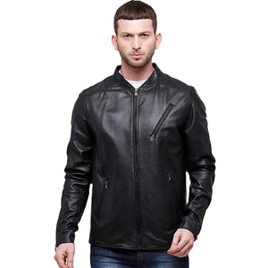 Chaqueta de Cuero y Lona de Diseño Único y la Mejor Calidad para Hombre, con Cuello Alto, Logotipo Frontal, Impermeable y Ligera - Product Image 1