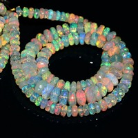 Perles d'opale naturelle éthiopienne AA, taille rondelle multi-facettes, en promotion |   Perles de 4-7 mm certifiées par un tiers, perles pour stylos