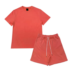 Ensemble de vêtements de sport décontractés pour hommes, t-shirt à manches courtes et short respirant en deux pièces, taille plus, été - Product Image 3