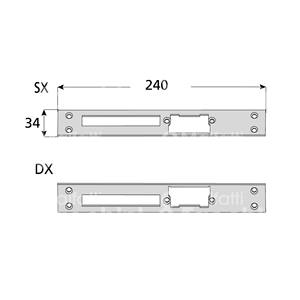 LONG AVANT pour gâche électrique, combinable avec les séries: 44600, 46000, 49000, 57300 - Product Image 1