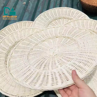 Assiette de service en rotin écologique et durable, style campagnard, couleurs personnalisables, 13 pouces, pour 2 personnes, bébés, enfants, décoration de fête