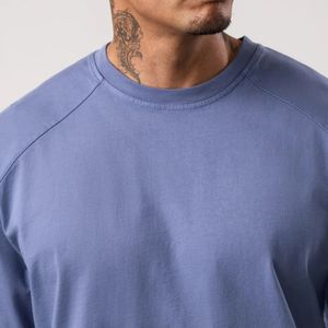 Camiseta de 100% algodón de gran tamaño personalizada, camisetas con hombros caídos, Camiseta holgada de lujo en blanco para hombre - Product Image 3
