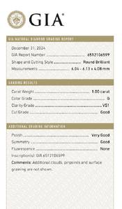 B2B อัญมณีสำหรับ GIA ได้รับการรับรอง1.00 CT เพชรกลมสีขาวก. สี FL ไหลบริสุทธิ์บริสุทธิ์เจียระไนเพชร - Product Image 2