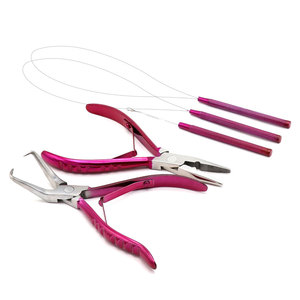 Kit de pinces à extensions de cheveux en acier inoxydable de qualité allemande, longueur standard, légères, réutilisables, meilleur fournisseur, quantité en gros - Product Image 1