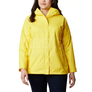 Veste de pluie imperméable en polyester de couleur unie pour femme, style unique, respirante, avec logo tricoté sur le devant, pour l'hiver, style streetwear - Product Image 1
