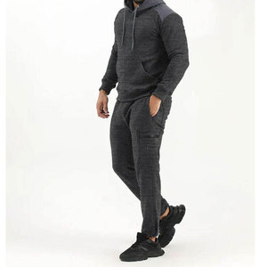 Ensemble de survêtement unisexe d'hiver deux pièces coupe-vent 100% coton, ensemble de sport, veste doublée de maille, pantalon en tissu polaire, personnalisé - Product Image 1