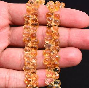 Cuentas de Citrino AAA+ de 5x8mm-6x9mm, Facetadas, en Forma de Lágrima, Citrino Natural, Piedra Semipreciosa, Cuentas Sueltas para Joyería - Product Image 3