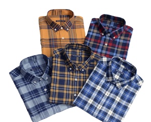 Chemise en flanelle 100% coton pour hommes, chemise d'hiver décontractée, tissée à carreaux, respirante, séchage rapide, style formel, 210g, teint en fil solide - Product Image 4